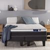 Cama Europea Flex 1,5 Plazas Nexus Box + Respaldo Tubular Beige