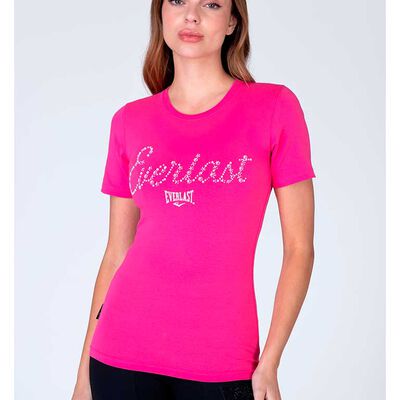 Polera M/C Deportiva Mujer Everlast Fucsia, Negro, Rojo