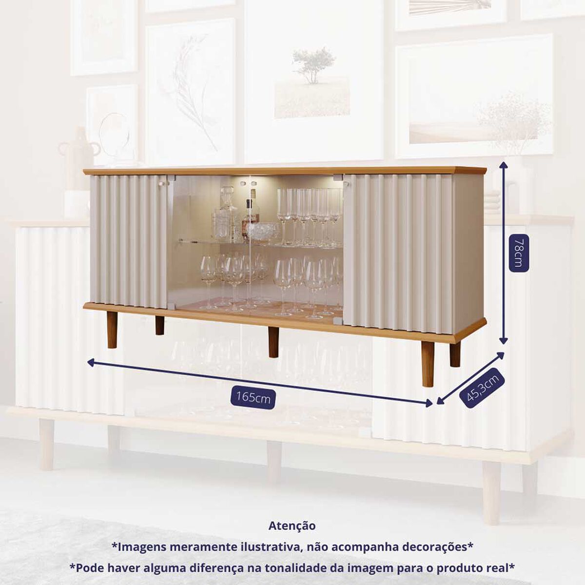 Buffet Decocasa Janice Led Off White