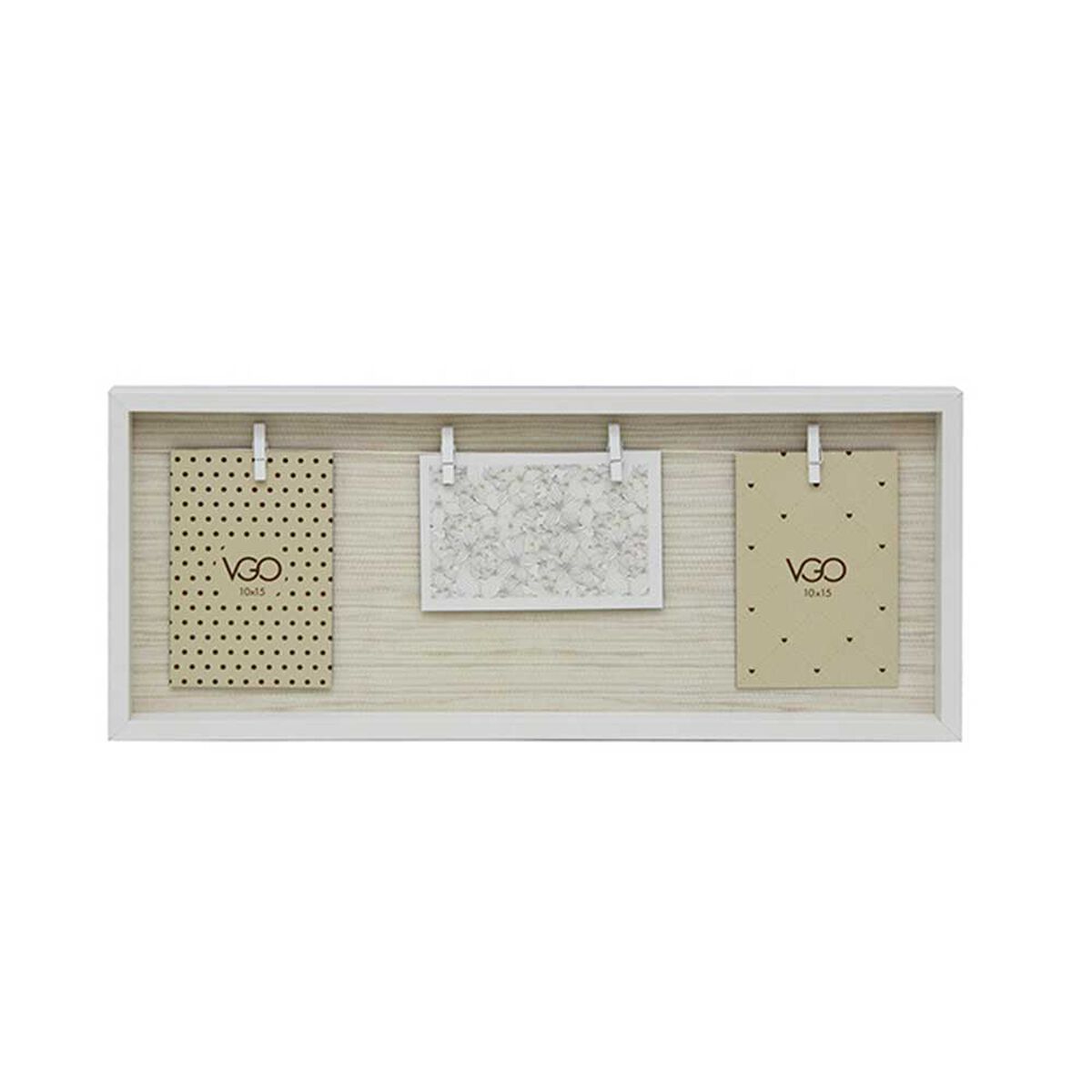 Marco Vgo Madera con Pinzas Blanco 20 x 50 cm