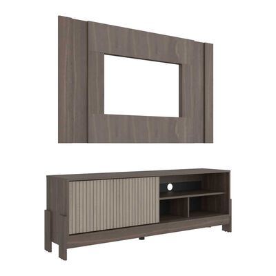 TUHOME Estante TV Tuhome Odell Hasta 65 Milan y Roble Natural