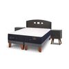 Cama Europea CIC Base Dividida 2 Plazas Premium + Respaldo + 2 Veladores Gales