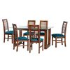 Juego de Comedor Latam Home Pamplona Girona 6 Sillas Cuero Gris