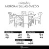 Juego de Comedor Latam Home Merida 6 Sillas Gris