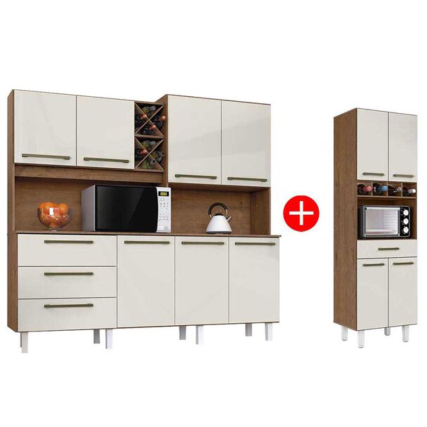 Combo Mueble de Cocina Casanova Ajax 3 Cajones 7 Puertas + Mueble de Cocina Rubi 1 Cajón 4 Puertas