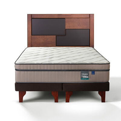 Cama Europea Flex Base Dividida 2 Plazas Maximo Cobre + Respaldo Colonia