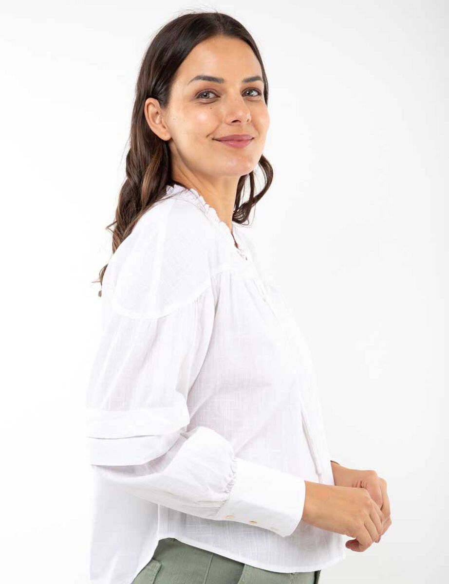 Blusa Lisa Algodón Manga Larga Mujer Alma