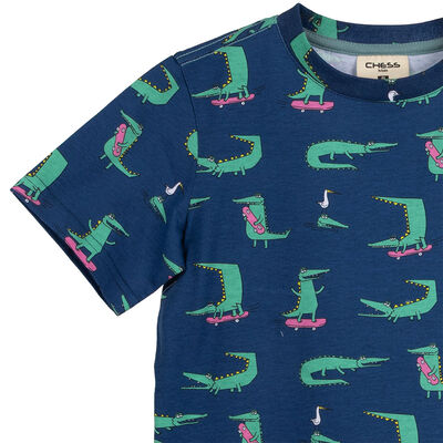 Imagen 2 del producto Polera Manga Corta Niño Chess Azul, Calipso, Crudo