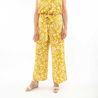 Pantalón Estampado Recto Mujer Portman Club Mostaza