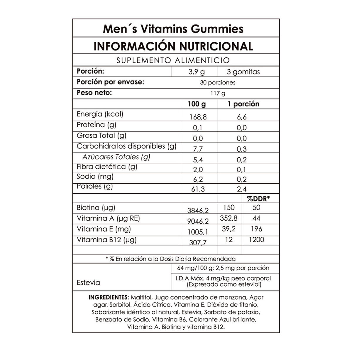Strong Hair Gummies 1 Mes Vitaminas Cabello y Barba