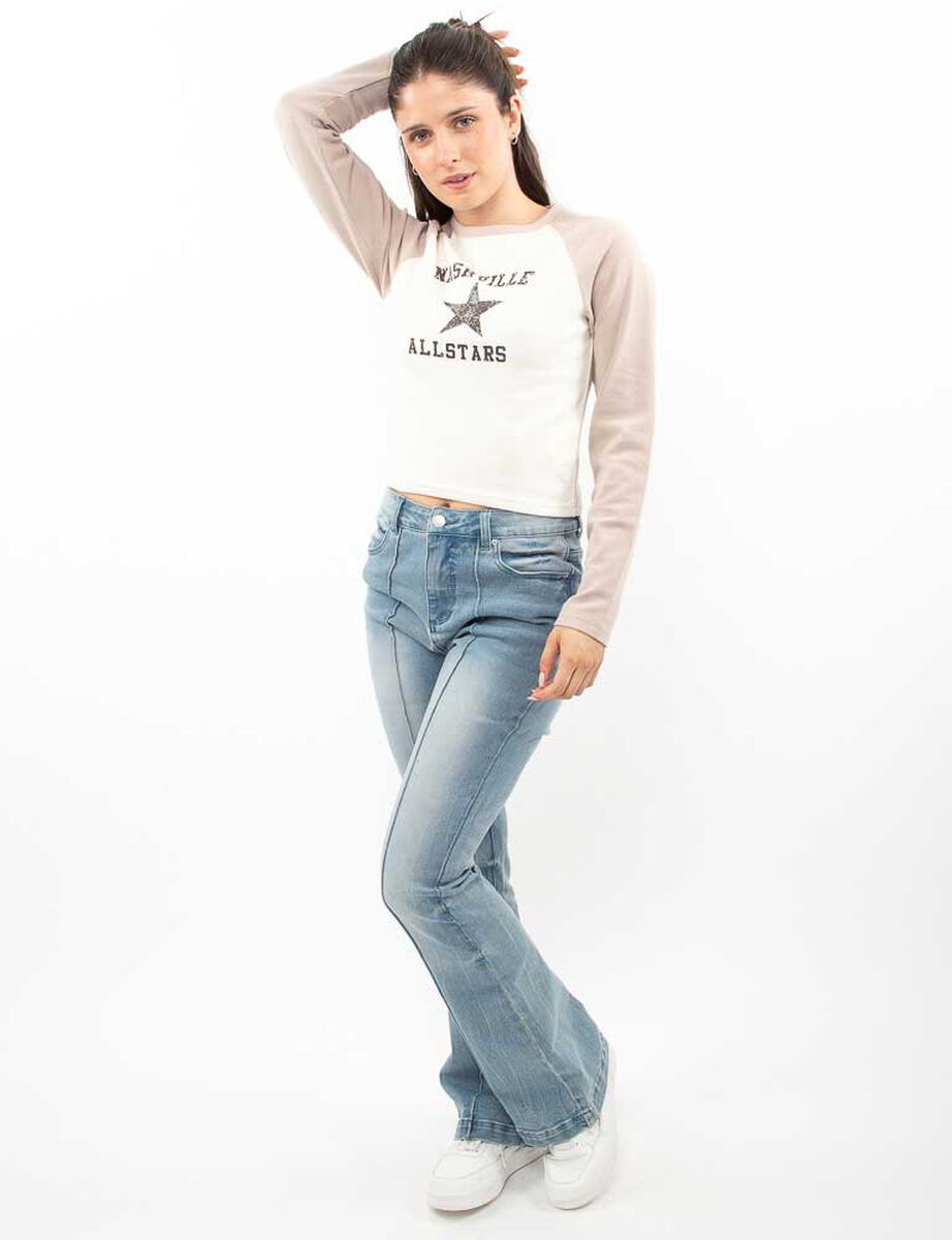 Polera Raglán Con Estampado Mujer Icono