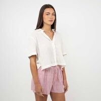 Blusa Manga Corta Mujer Icono Blanco
