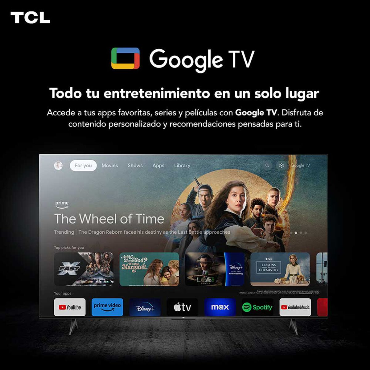 Smart TV QLED 65" TCL UHD 4K Google TV T6D