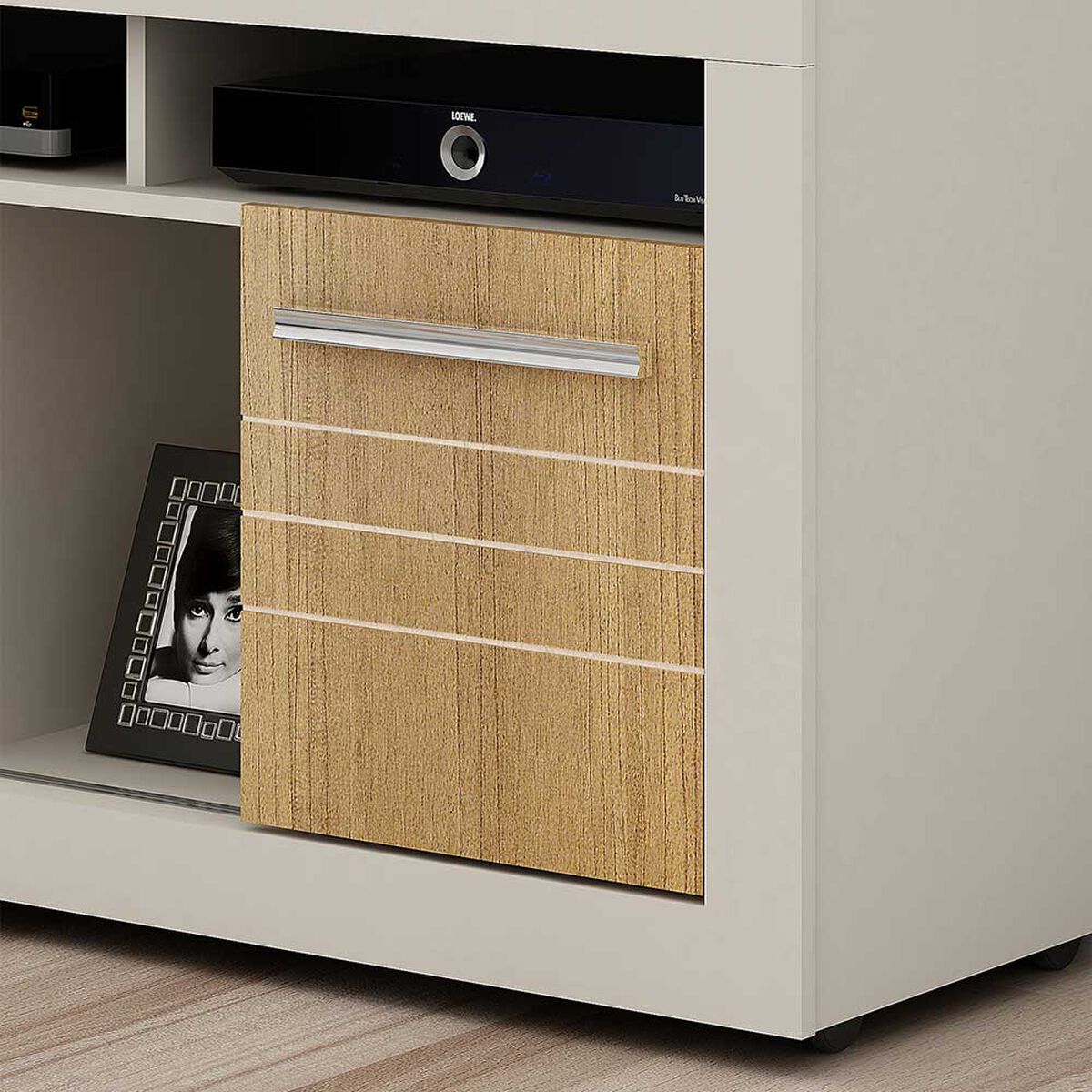 Rack TV Vekkahome Firenze Hasta 50" Blanco