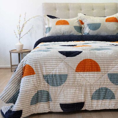 DORAL Cubrecama Doral King Cotelon Estampado Diseño 2