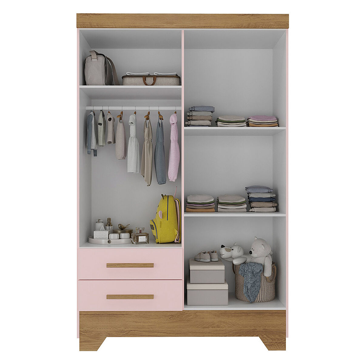 Closet Di Poretti Design Bambole 2 Cajones 4 Puertas Rosado Nude
