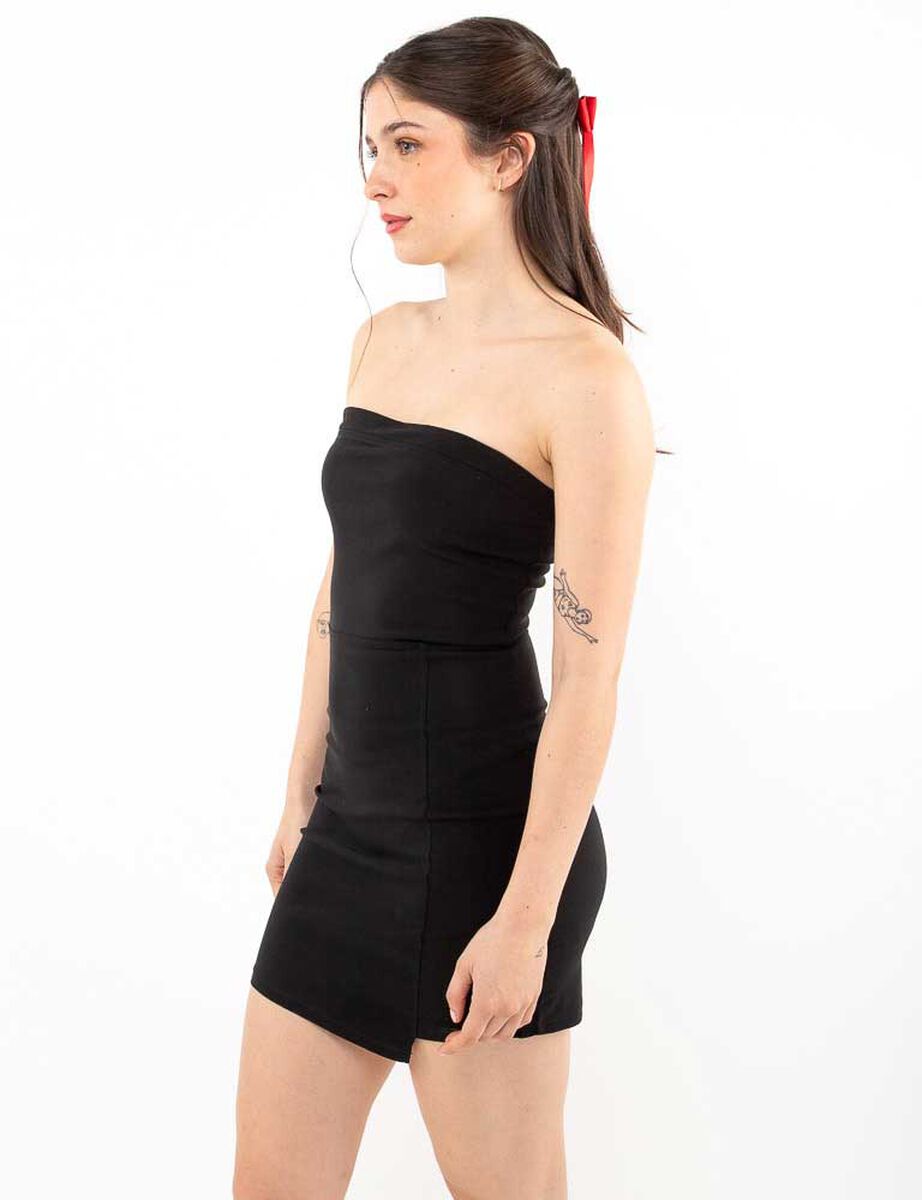 Vestido Corto Strapless Mujer Icono