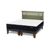 Cama Europea CIC Base Dividida King Premium + Respaldo Dublin Olivo