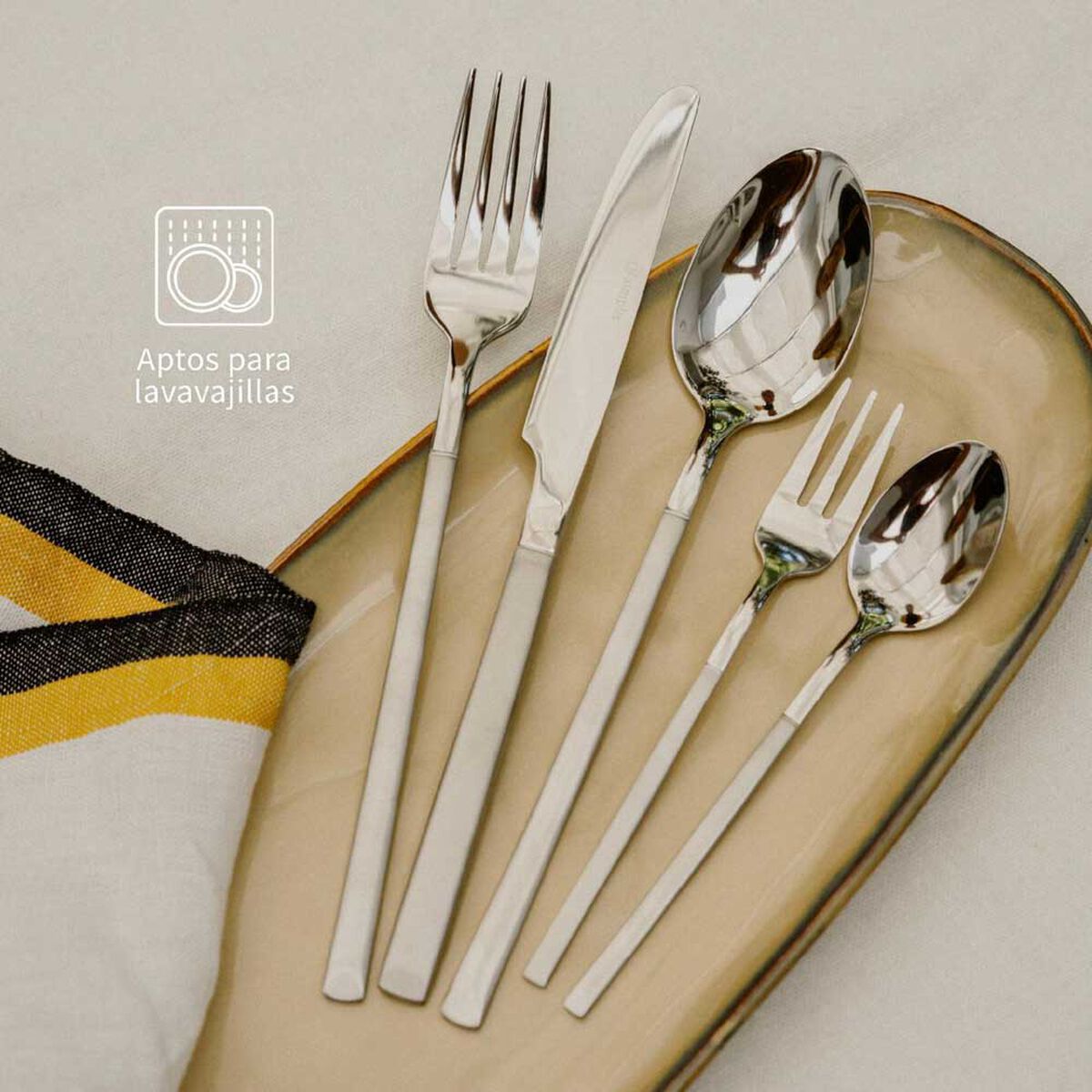 Juego de Cubiertos Simplit Puglia Acero Inoxidable 30 Piezas Gris