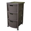Cajonera Rattan Rimax 3 Cajones Moca