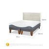 Cama Europea CIC Base Dividida King Alaska + Respaldo Milan Alpino