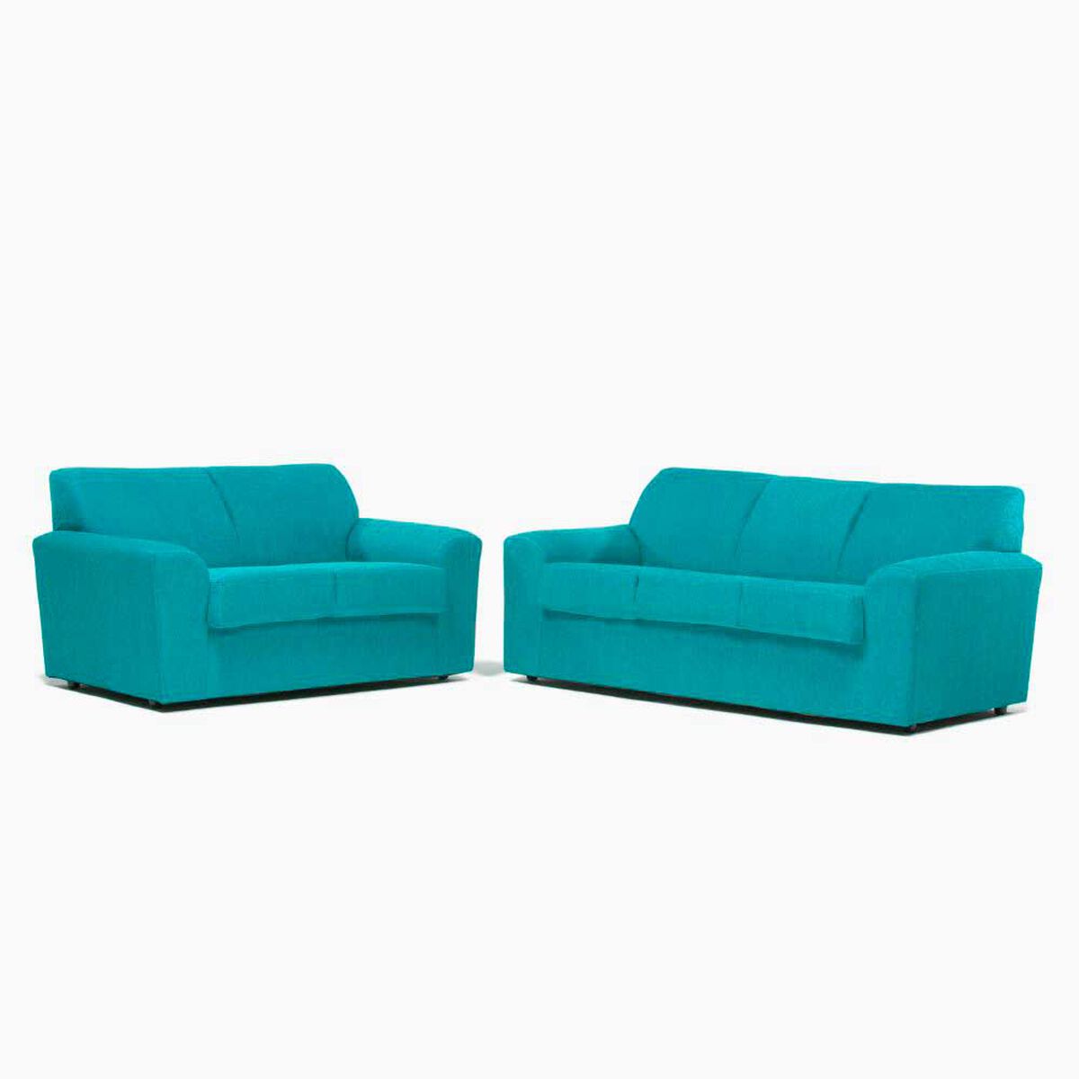 Juego de Living Cabsur Milan Sof&aacute; 3 Cuerpos + Sof&aacute; 2 Cuerpos Chenille Turquesa