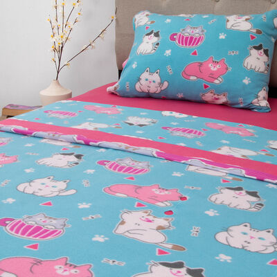 Imagen 2 del producto Sábana de Polar Doral 1,5 Plazas Senses Gatos