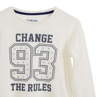 Imagen 2 del producto Polera Manga Larga Niña Chess Crudo, Rosado, Verde