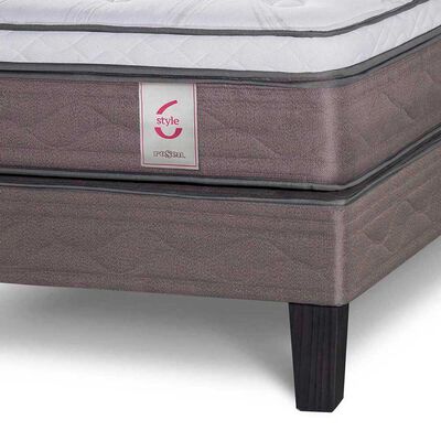 Imagen 1 del producto Cama Europea Rosen Base Dividida 2 Plazas New Style + Respaldo + 2 Veladores Issey