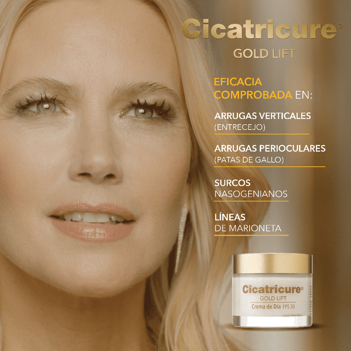 Pack Cicatricure Gold Lift Crema Día 50g + Contorno Duo 15 ml