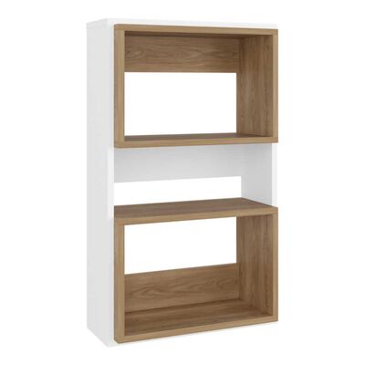 Mueble Auxilar Muro Baño Tuhome Eco Blanco y Fresno 