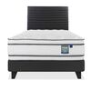 Cama Europea Flex 1,5 Plazas Majesty + Respaldo Modern Grafito