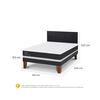 Cama Europea CIC 2 Plazas Ortopedic  + Respaldo Villarrica Negro