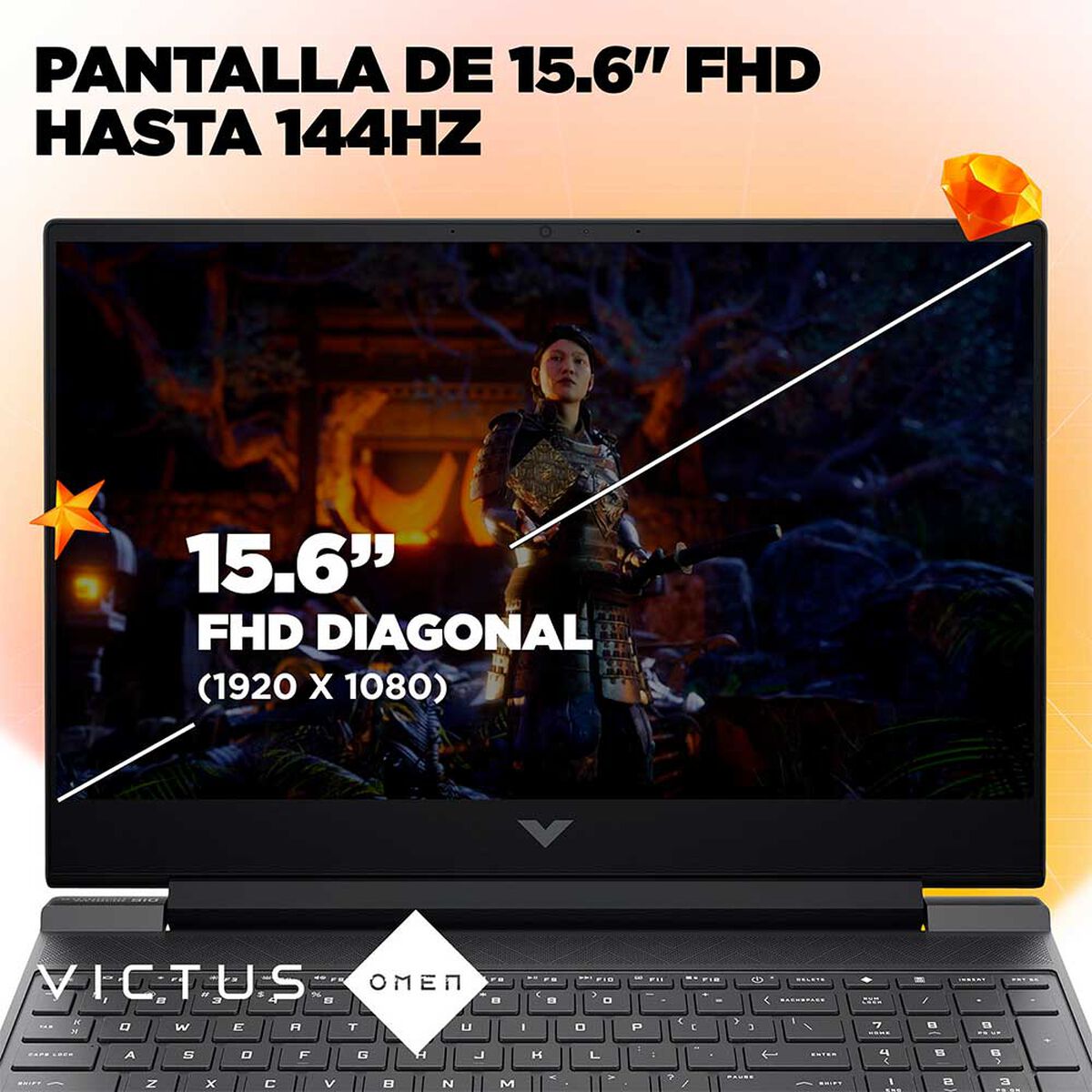 Notebook Gamer HP Victus 15-fb2019la AMD Ryzen 7 16GB RAM 1TB SSD 15,6" NVIDIA RTX4050