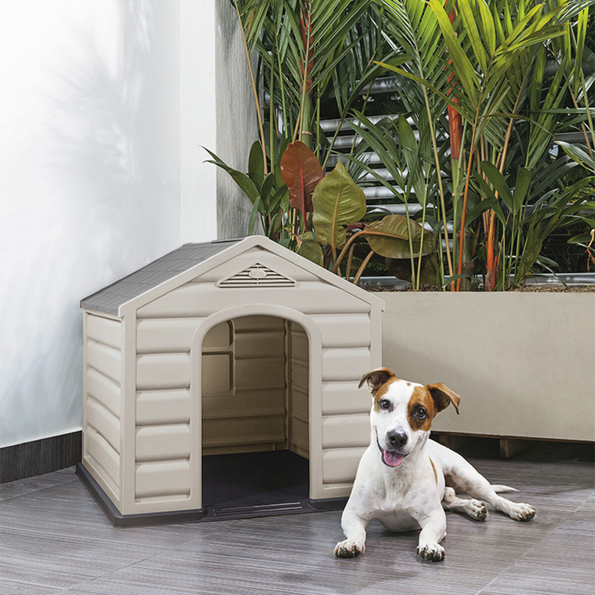 Casa para Perro Rimax Grande Techo Gris