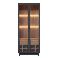 Vitrina Onessta Guanabara 2 Puertas Café y Negro