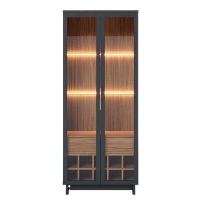 Imagen 1 del producto Vitrina Onessta Guanabara 2 Puertas Café y Negro