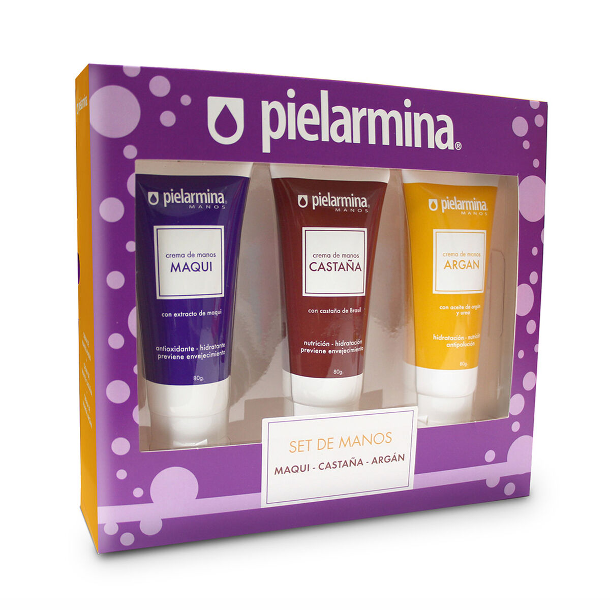Set 3 Cremas de Manos Pielarmina de Maqui, Castaña y Argán