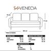 Sofá Latam Home Venecia 3 Cuerpos Azul Petróleo