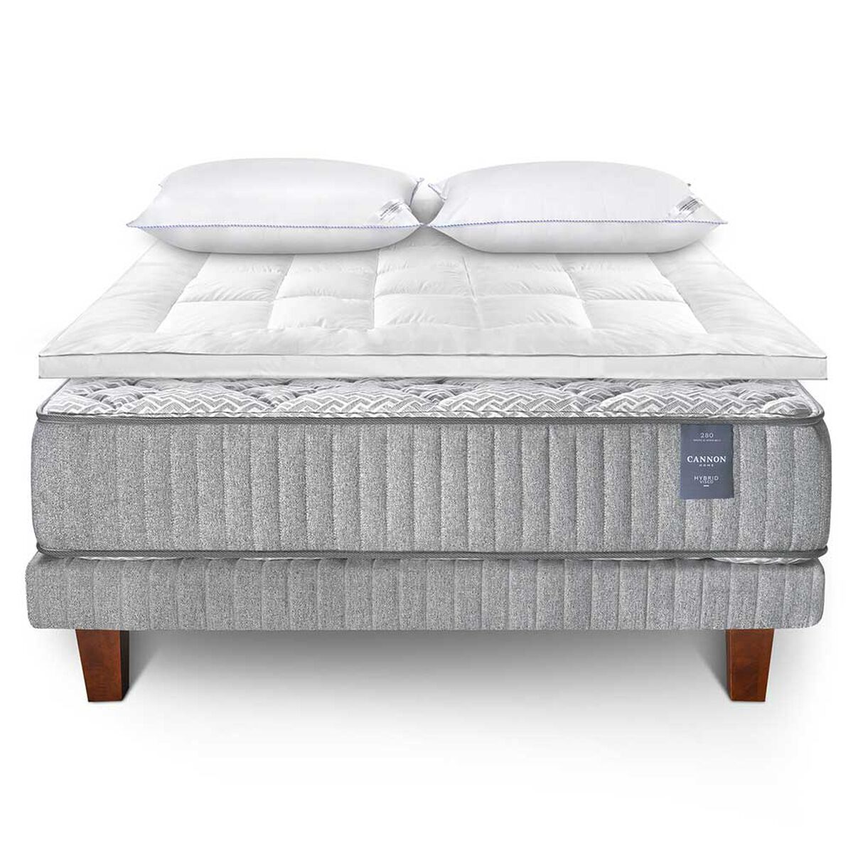 Juegos de Dormitorio Cama Europea Cannon Hybrid Visco S&uacute;per King + 2 Almohadas + 1 Topper