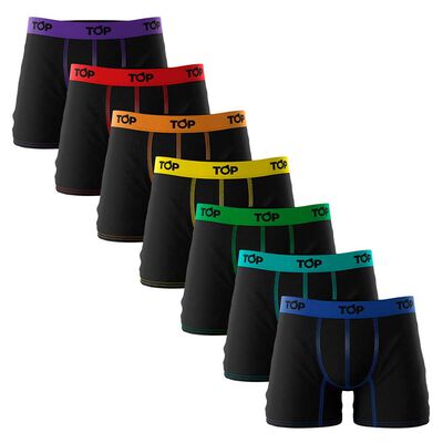 Pack 7 B&oacute;xer Medio Algod&oacute;n Hombre Top