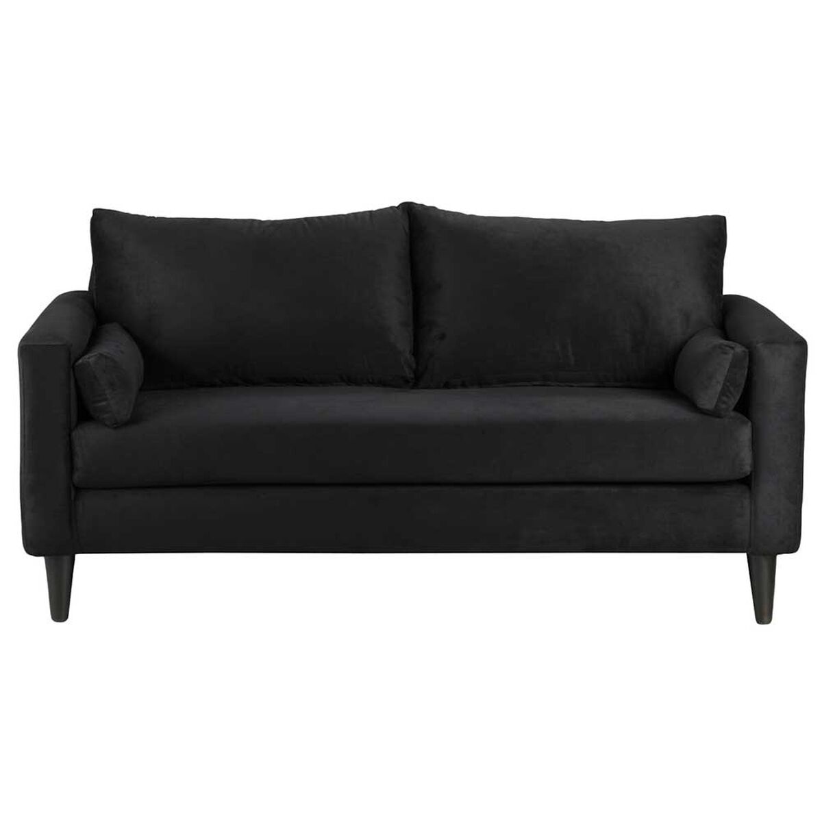 Juego de Living Bodevir Sky Felpa 00 Sof&aacute; 3 Cuerpos + Dos Pouf 1 Cuerpo Negro&nbsp;