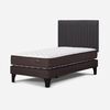 Cama Europea Rosen 1,5 Plazas Ergo T + Respaldo Grafito