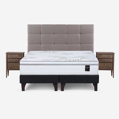 Cama Europea 2 Plazas Div Art 4 + Set Maderas Issey