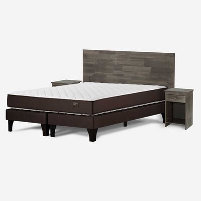 Imagen 2 del producto Cama Europea Rosen Base Dividida 2 Plazas Ergo T + Respaldo + 2 Veladores