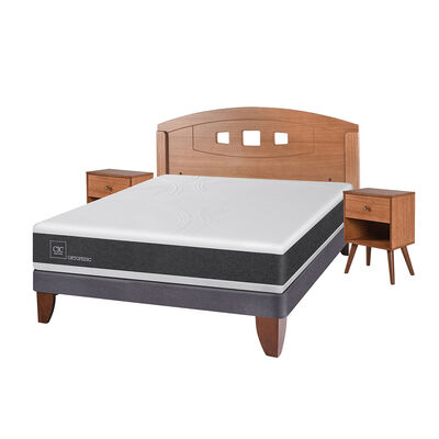 Imagen 2 del producto Cama Europea CIC 2 Plazas Ortopedic + Respaldo + 2 Veladores New Gales