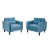 Set 2 Sillones Bodevir Retro Felpa 1 Cuerpo Azul Petróleo