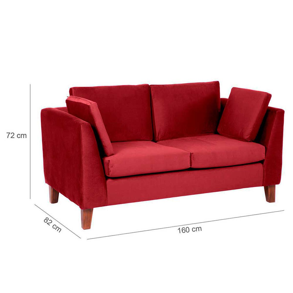 Sof&aacute; Barra Design Estocolmo 2 Cuerpos Rojo