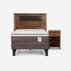 Cama Europea Rosen 1,5 Plazas New Style 4 Plus + Respaldo + Velador Ferrarra