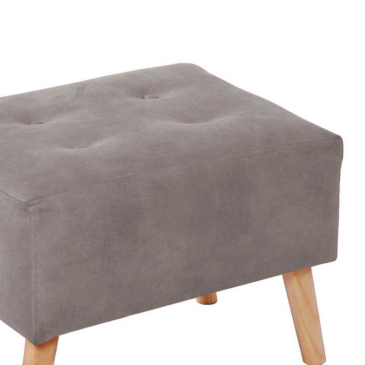 Pouf Latam Home Niza Cuero Kentucky Gris